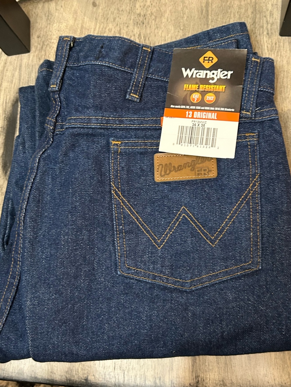 NWT! Men’s WRANGLER FR Fire Resistant Denim Work Jeans CAT 2112 sz 36 x 38 Long
